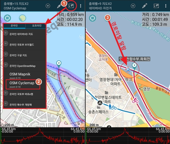 자전거 길 찾기 어플